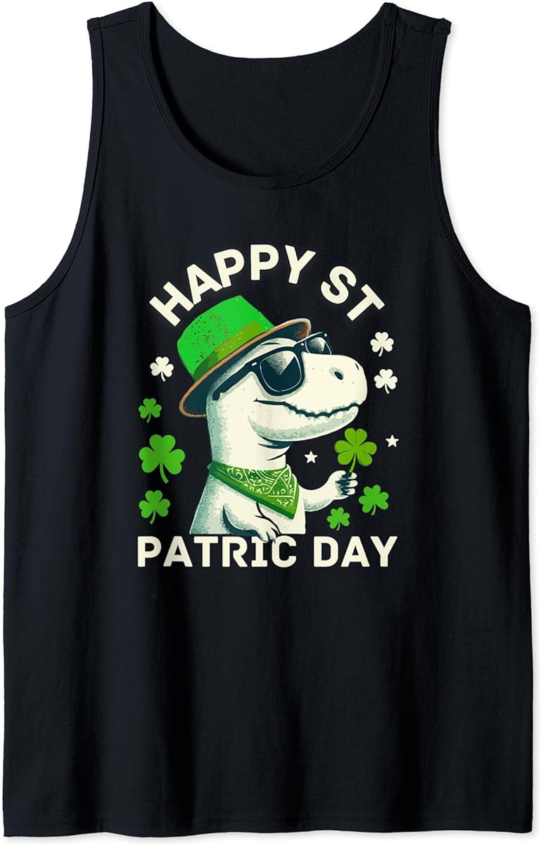 roaring into st patricks day celebrating with dinasour tank top sku 688655 item.jpg
