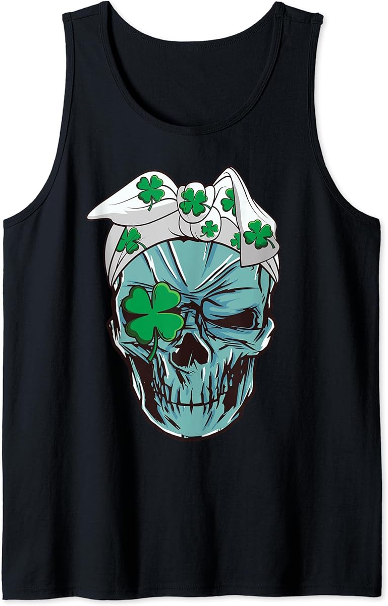 skull shamrock lucky four leaf clover eye st patricks day tank top skuid 1404502 item.jpg