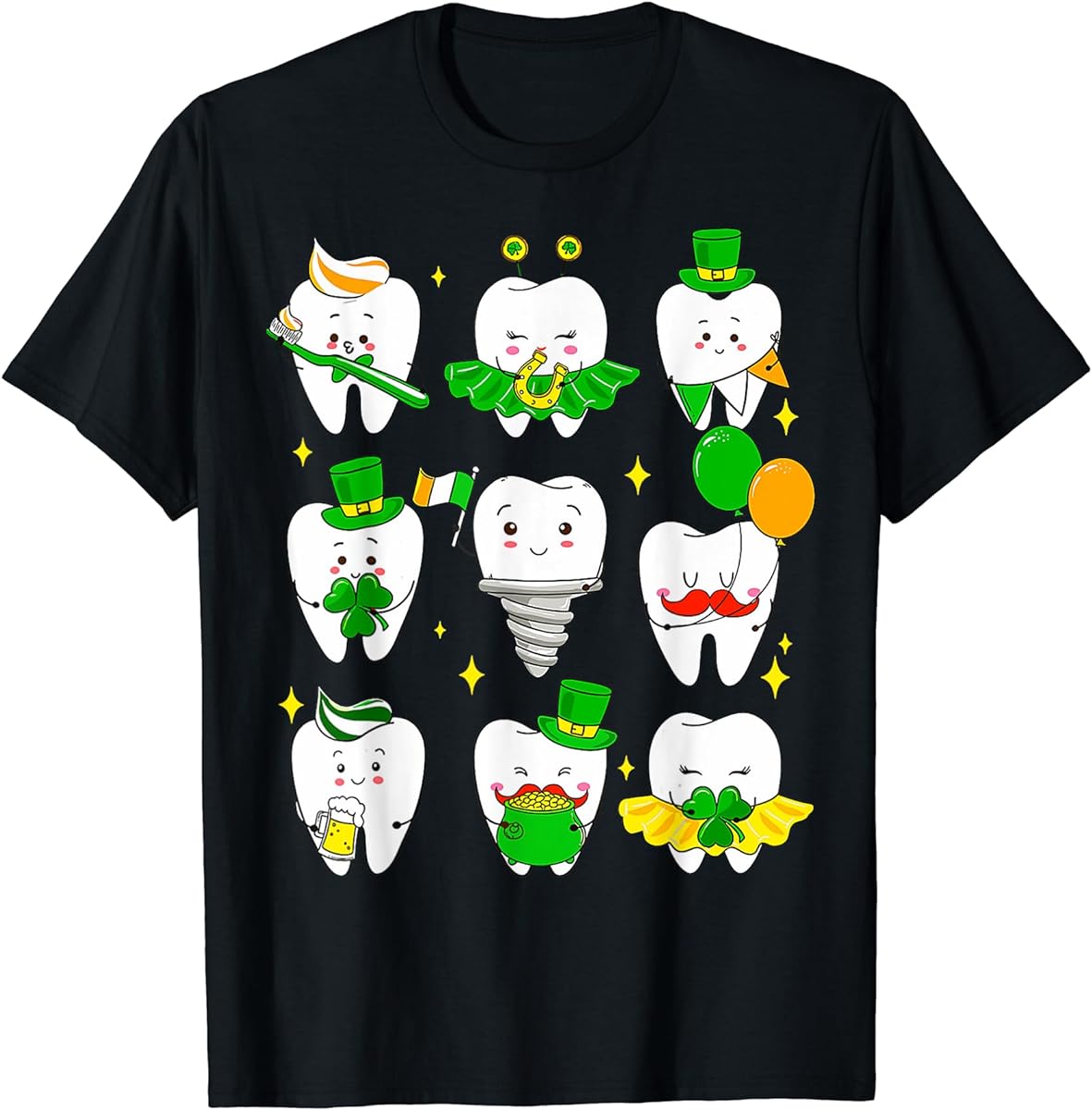 teeth st patrick dentist dental assistant irish leprechaun t shirt sku 871535 item