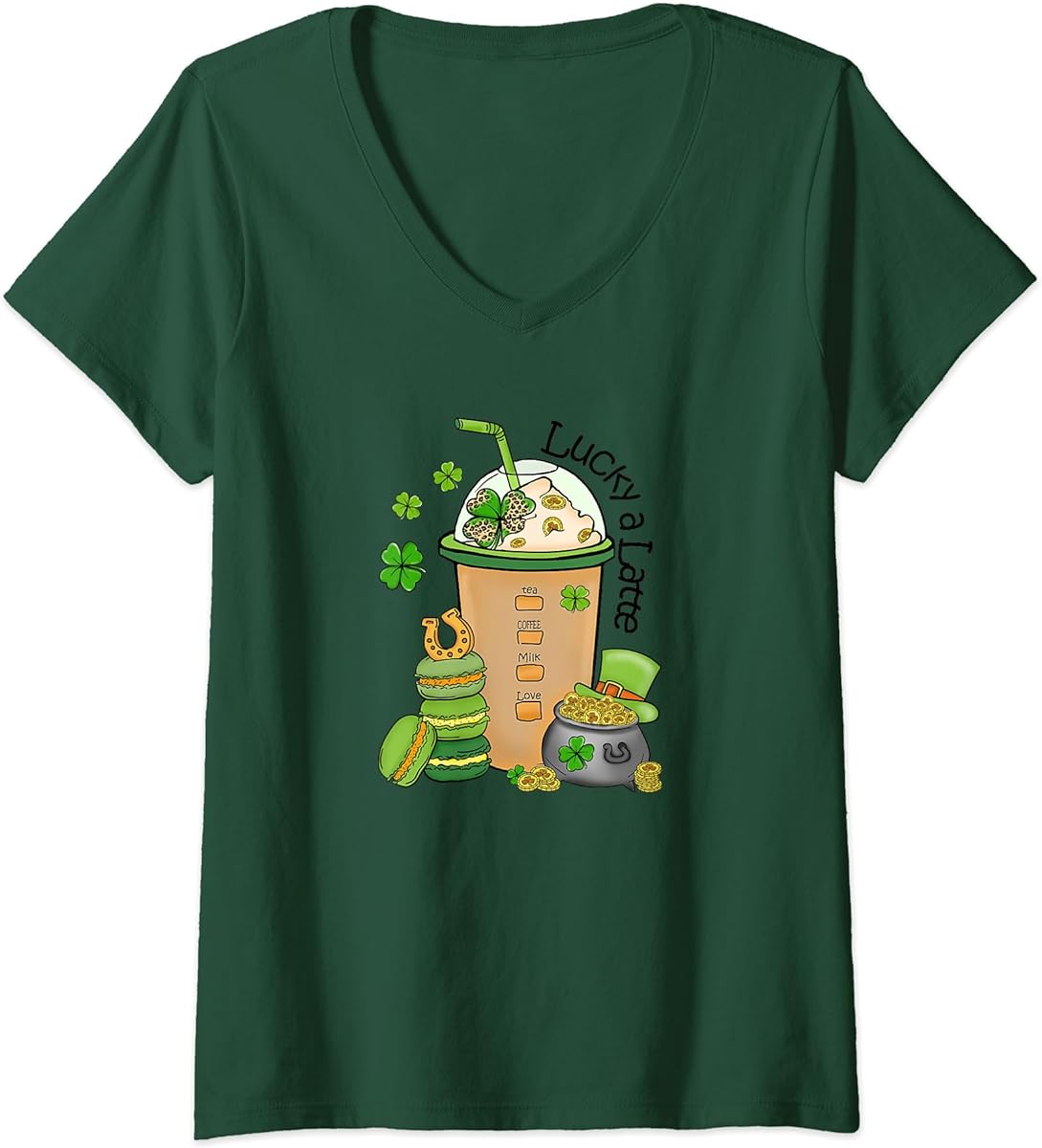 womens lucky a latte cute st patricks day shirt v neck t shirt sku 688912 item.jpg