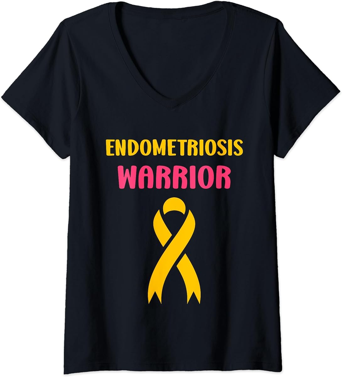 womens yellow suppor awareness warrior endometriosis v neck t shirt sku 691388 item.jpg